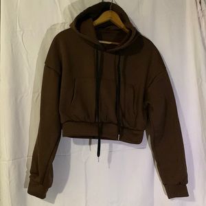 Brown cropped hoodie